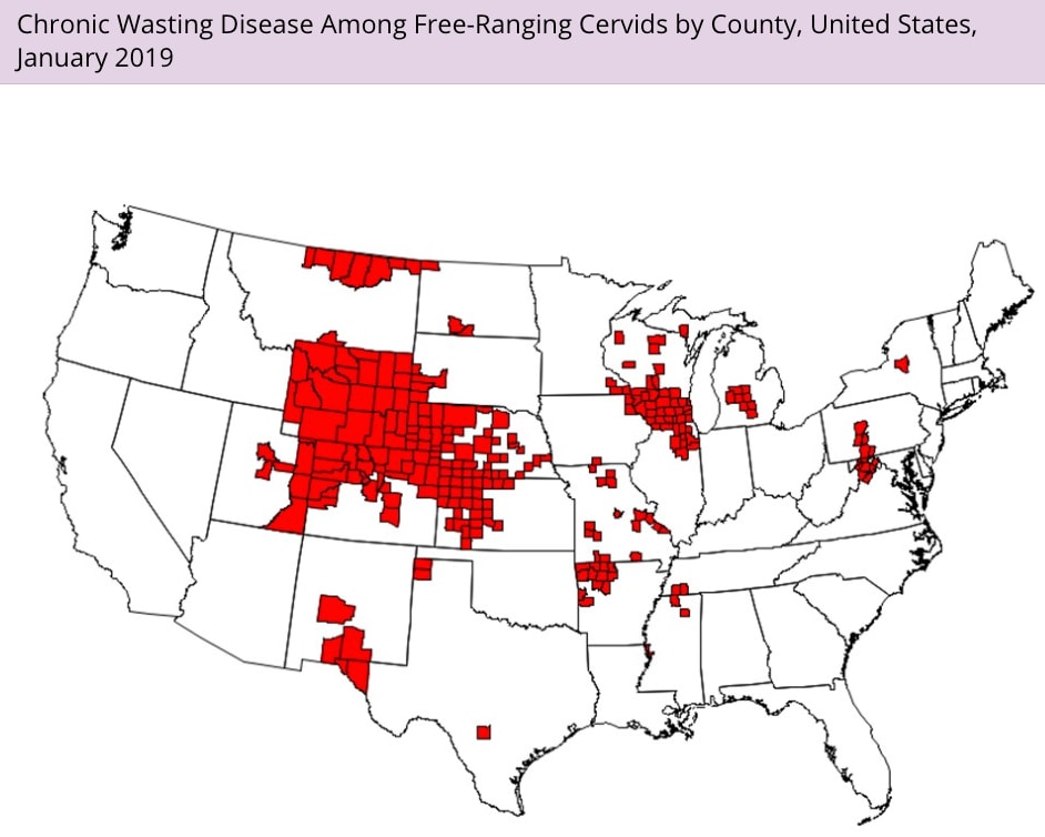 Chronic Wasting Disease Map from CDC